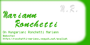 mariann ronchetti business card